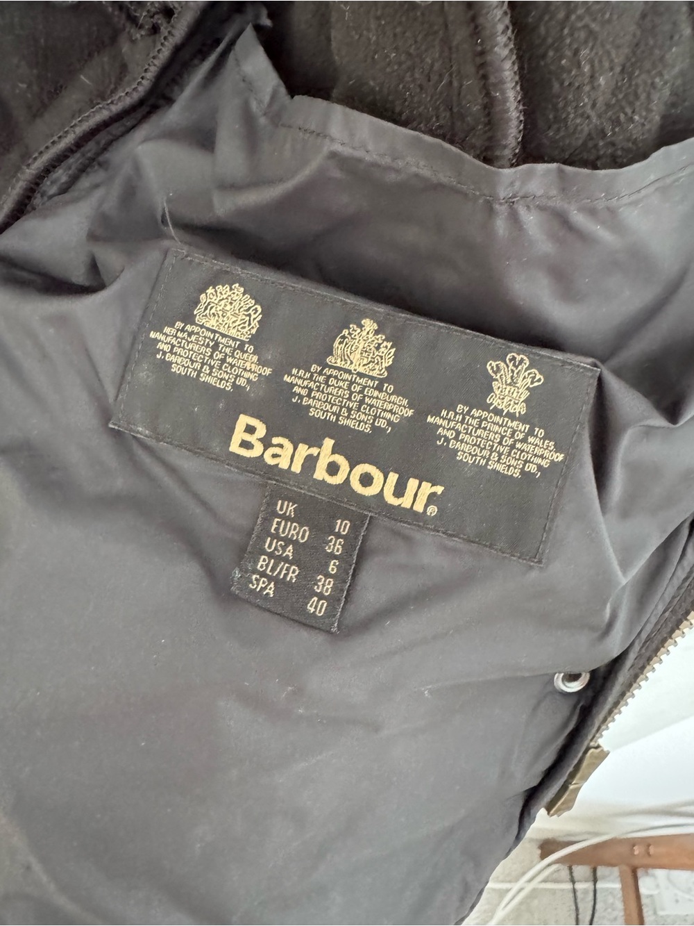 Barbour Quilted Cavalry Jacket in Black - Picture 3 of 7